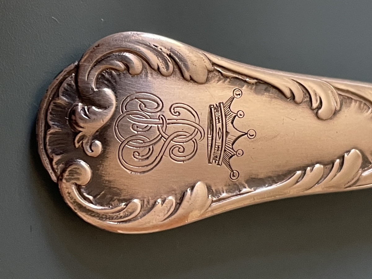 Christofle Silver-plated Appetizers Scoop Viscount Crown Noble Silverware -photo-7