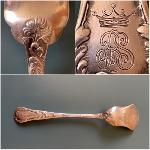 Christofle Silver-plated Appetizers Scoop Viscount Crown Noble Silverware 