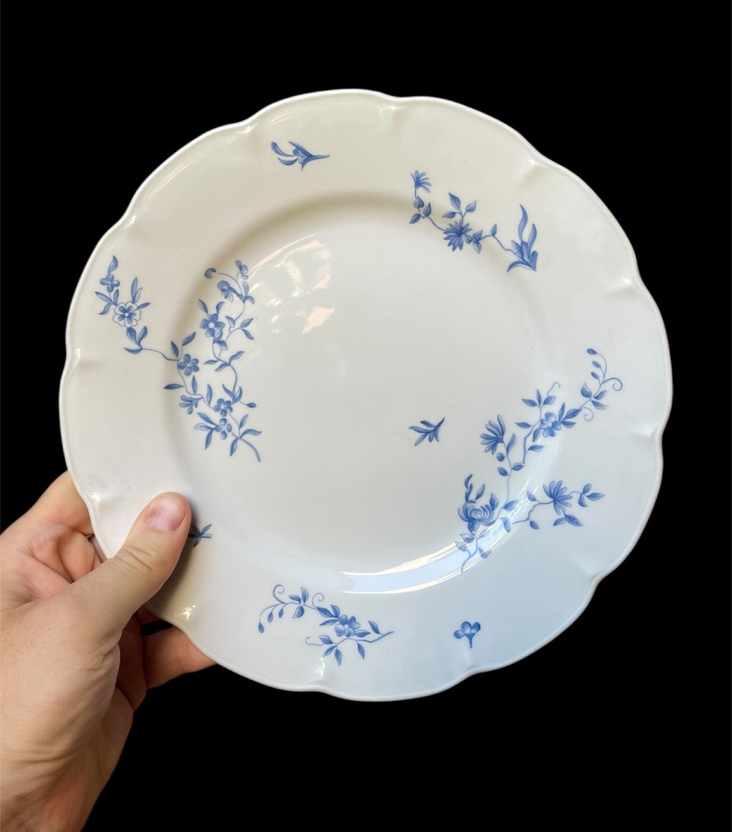 Haviland 23-piece Limoges Porcelain Table Set, Blue Foliage Model-photo-2