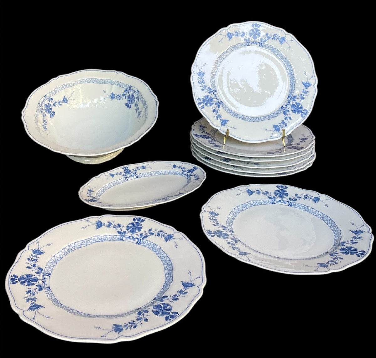 10-piece Limoges Porcelain Dinner Service From Maison Haviland, Angevine Model -photo-2