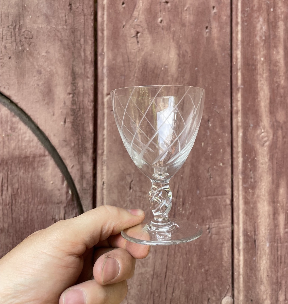 SERVICE DE VERRES EN CRISTAL TAILLÉ DÉCOR FILETS TORSES  24 PIÈCES  ART DE LA  TABLE VERRERIE-photo-2