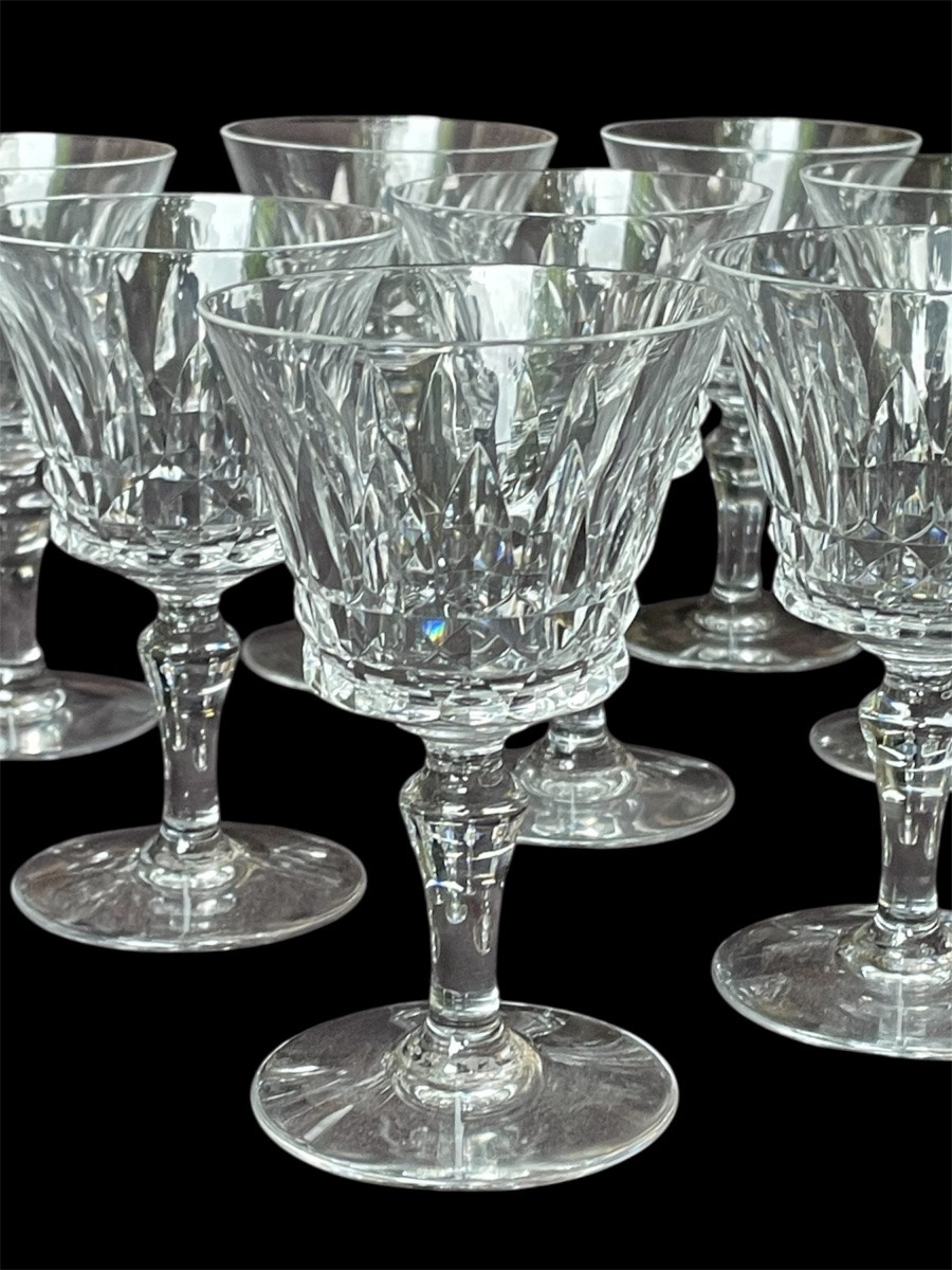 SÉRIE DE 9 VERRES À VIN MODÈLE  PICADILLY DE LA CRISTALLERIE DE BACCARAT SERVICE EN CRISTAL-photo-8