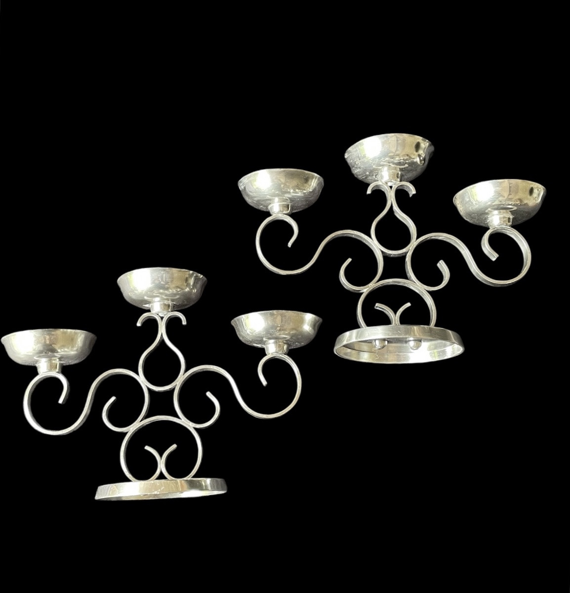 CHANDELIERS  ET DESSOUS DE PLAT DE LA MAISON GALLIA CHRISTOFLE EN MÉTAL ARGENTÉ MODÈLE SÉVILLE -photo-4
