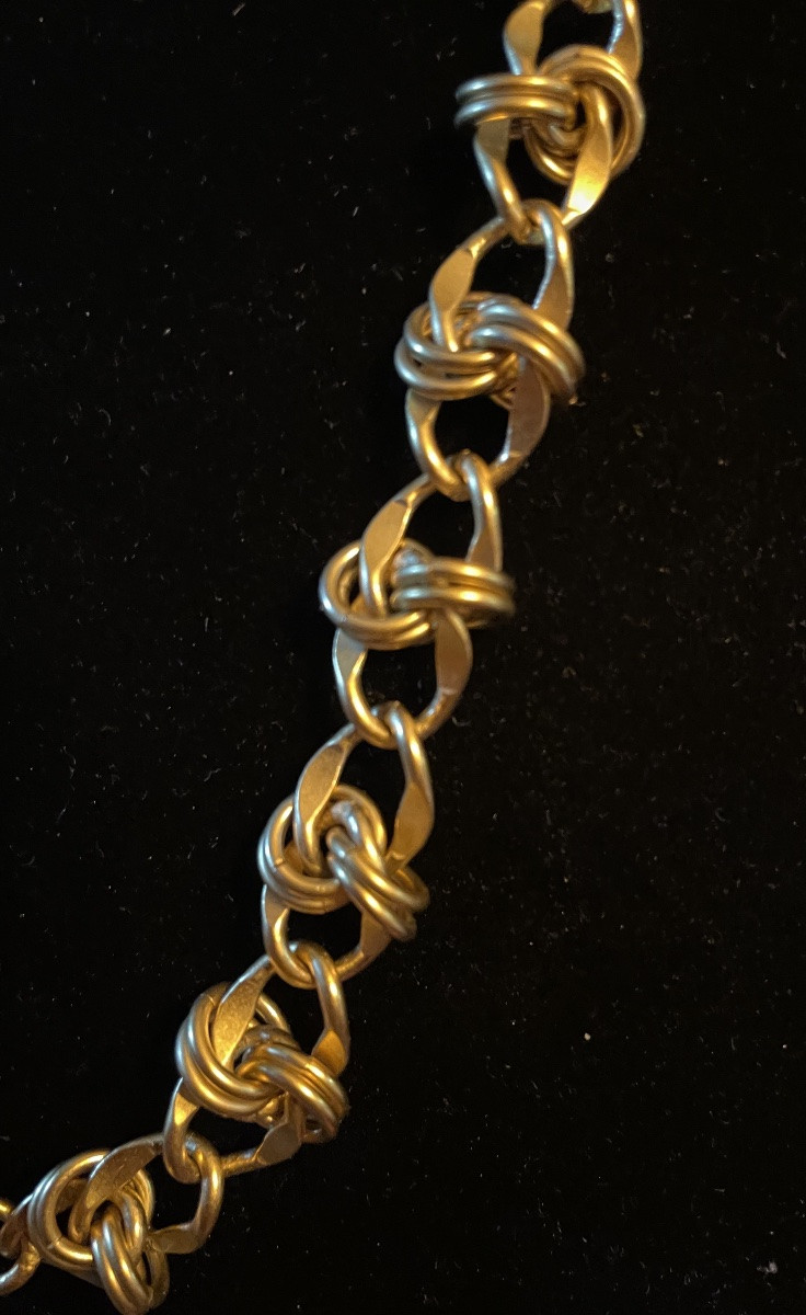 Couture Necklace From Maison Givenchy In Vintage Gold Metal 1980 Givenchy Necklace -photo-2