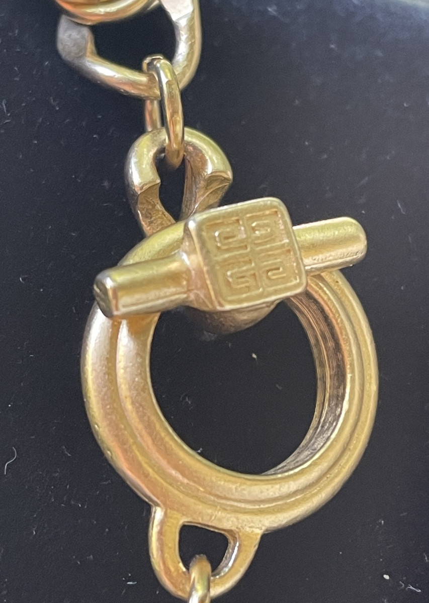 Couture Necklace From Maison Givenchy In Vintage Gold Metal 1980 Givenchy Necklace -photo-4