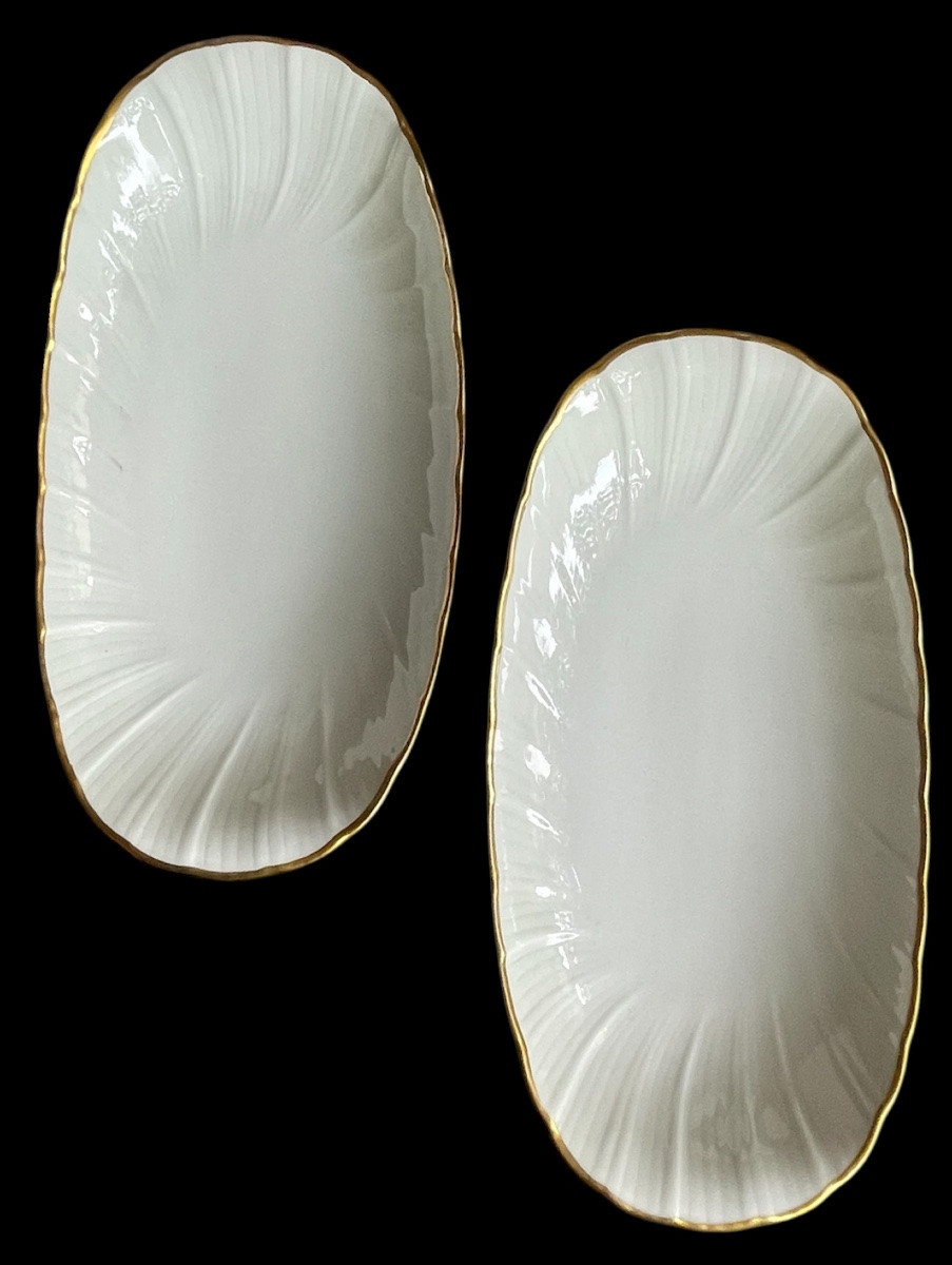 SERVICE  DE TABLE BERNARDAUD MODÈLE VERLAINE PORCELAINE  LIMOGES  LISERÉ DORÉ  MOTIF PÉTALE-photo-1