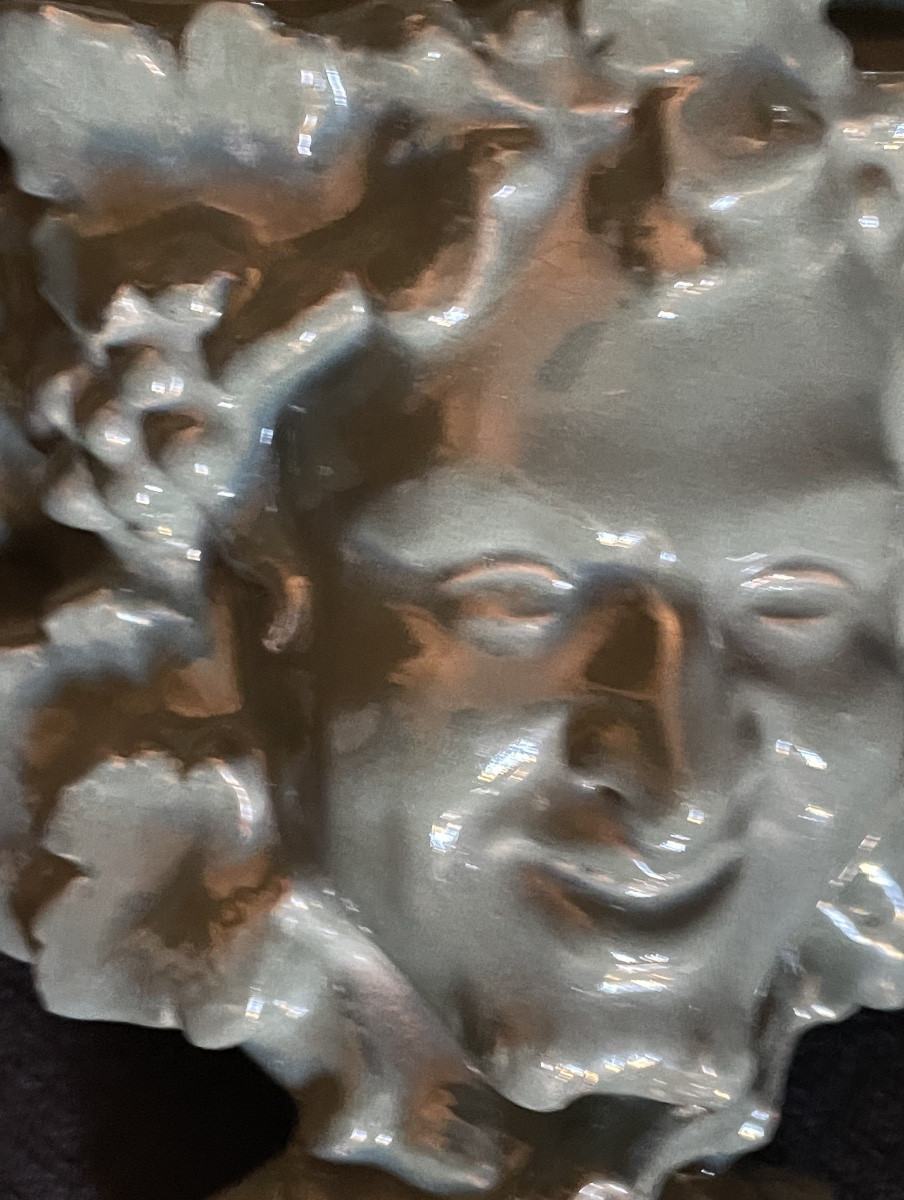 Terracotta Wall Stand Or Console   Bacchus Dyonisos Vine Grapes   -photo-4