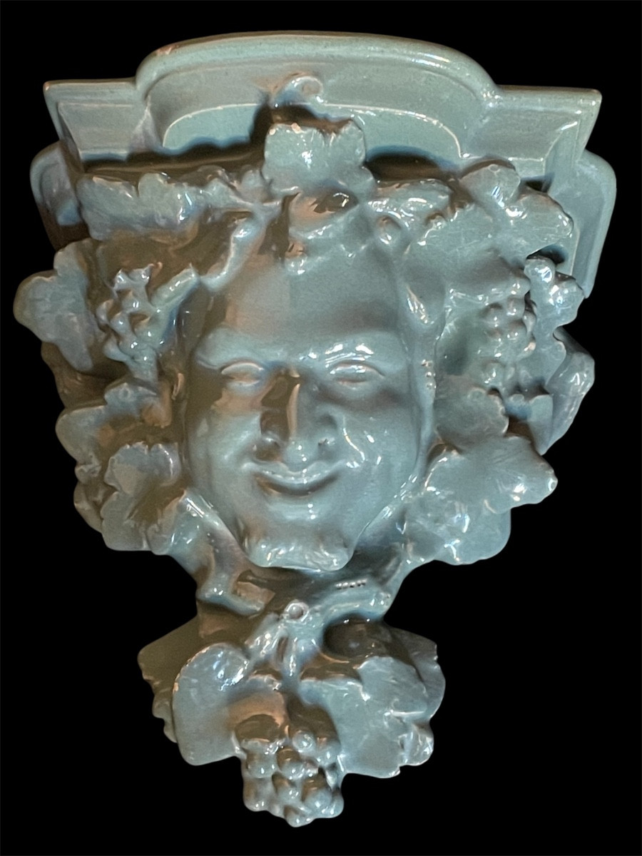 Terracotta Wall Stand Or Console   Bacchus Dyonisos Vine Grapes   