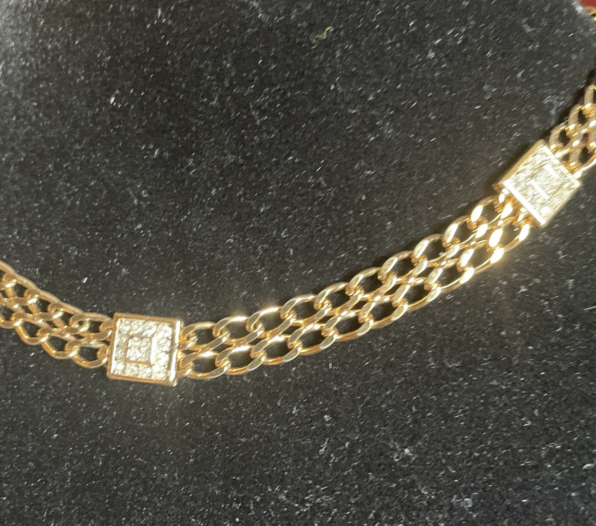 COLLIER COUTURE DE LA MAISON NINA RICCI  EN MÉTAL DORÉ  ET BRILLANTS  NINA RICCI VINTAGE 1980-photo-5