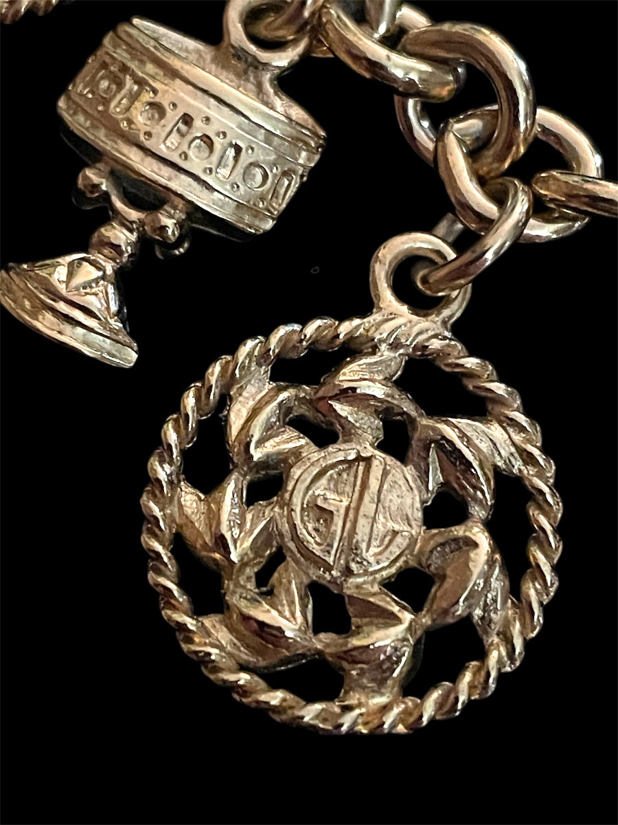 Couture Charm Bracelet From Maison Guy Laroche In Gold Metal With Forçat Links -photo-2