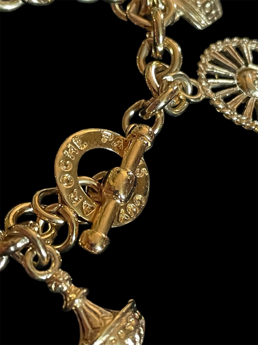 Couture Charm Bracelet From Maison Guy Laroche In Gold Metal With Forçat Links -photo-3