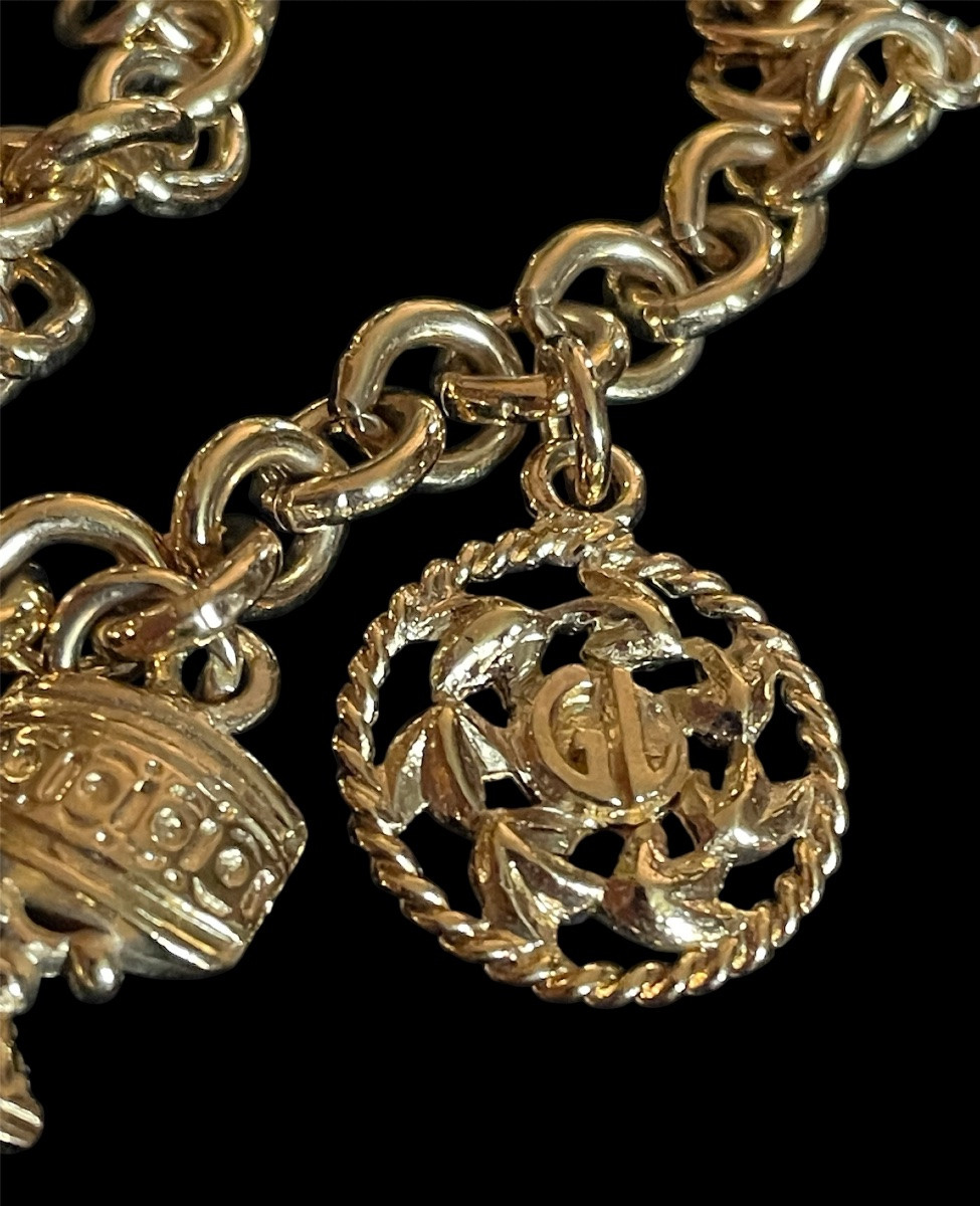 Couture Charm Bracelet From Maison Guy Laroche In Gold Metal With Forçat Links -photo-1