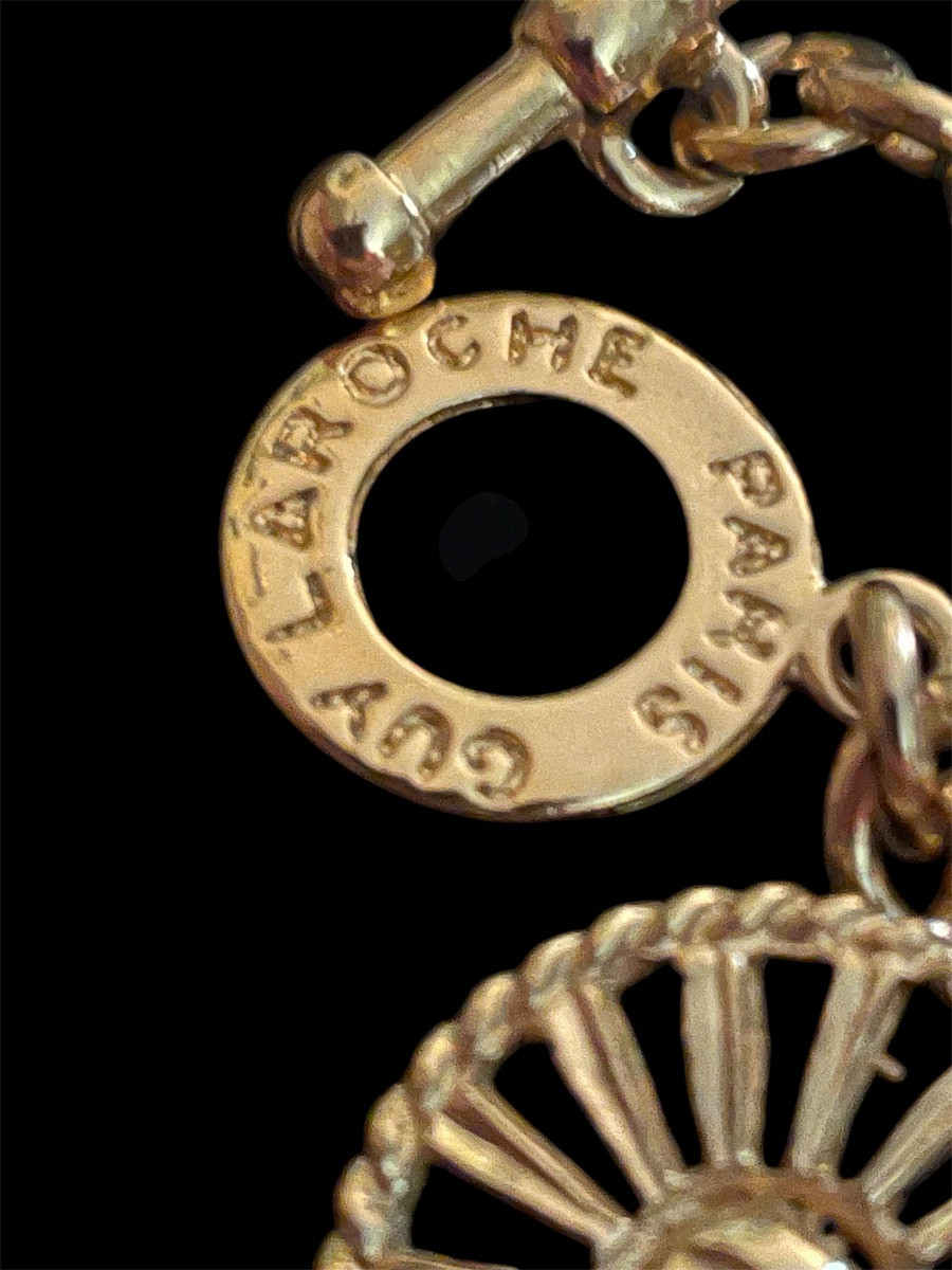 Couture Charm Bracelet From Maison Guy Laroche In Gold Metal With Forçat Links -photo-2