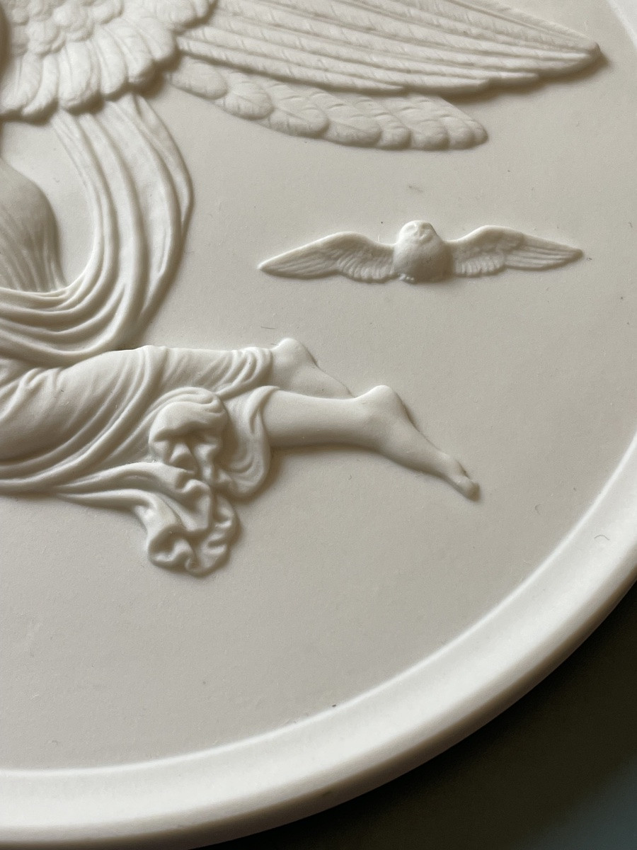 Biscuit Medallion Depicting The Night By Bertel Thorvaldsen Royal Copenhagen Denmark-photo-3