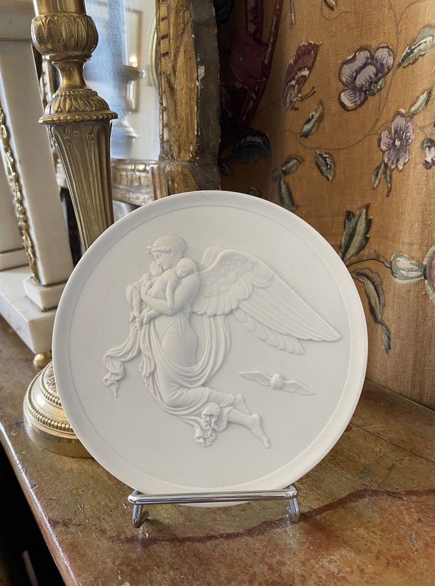 Biscuit Medallion Depicting The Night By Bertel Thorvaldsen Royal Copenhagen Denmark-photo-4
