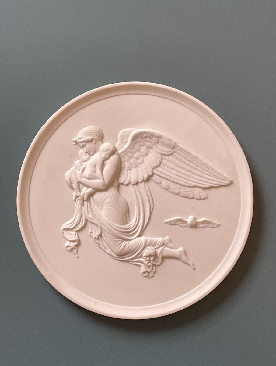 Biscuit Medallion Depicting The Night By Bertel Thorvaldsen Royal Copenhagen Denmark-photo-5