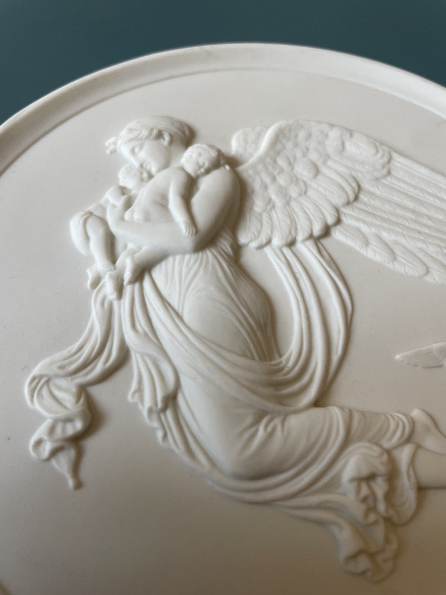 Biscuit Medallion Depicting The Night By Bertel Thorvaldsen Royal Copenhagen Denmark-photo-8