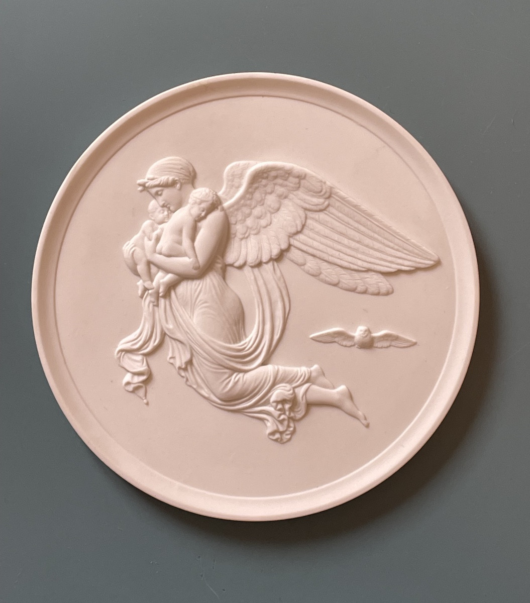 Biscuit Medallion Depicting The Night By Bertel Thorvaldsen Royal Copenhagen Denmark