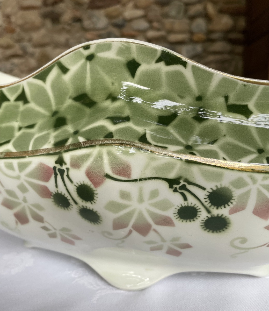 Art Nouveau Luneville Earthenware Planter By Keller And Guerin 1900-photo-2