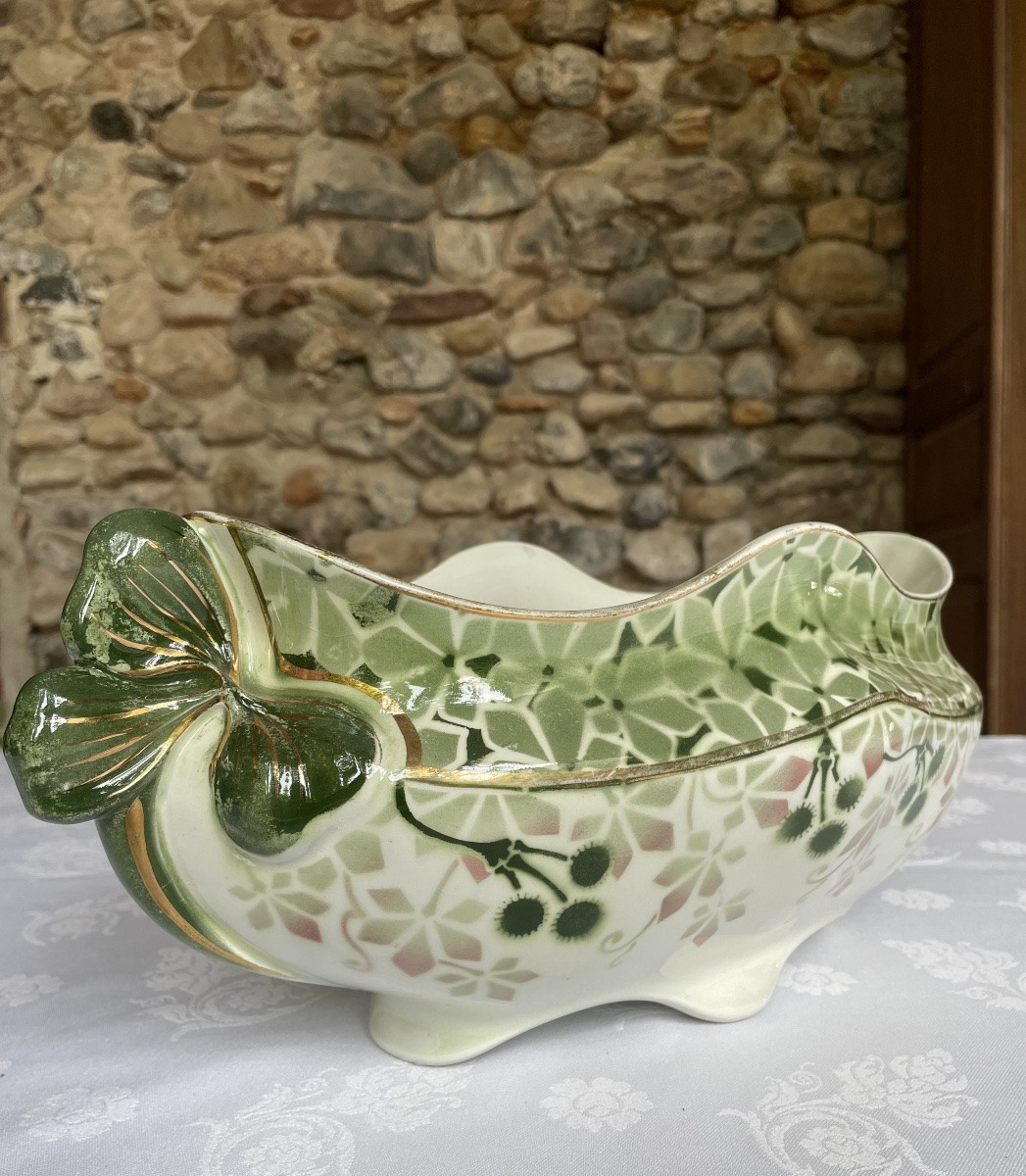 Art Nouveau Luneville Earthenware Planter By Keller And Guerin 1900-photo-3