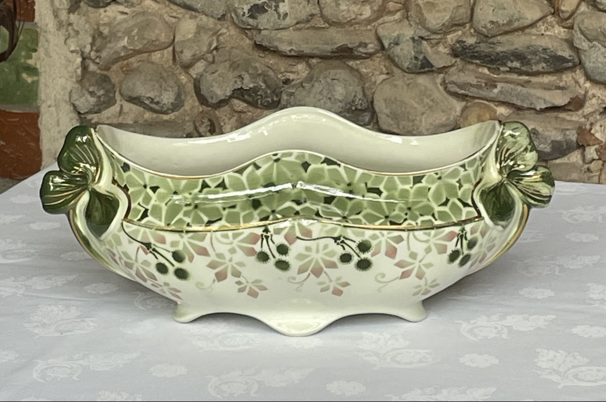 Art Nouveau Luneville Earthenware Planter By Keller And Guerin 1900-photo-1