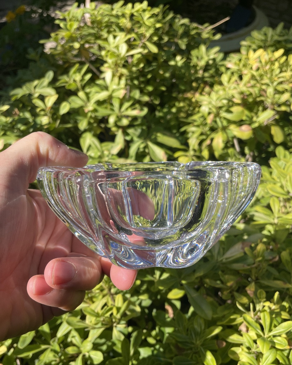 CENDRIER OU VIDE-POCHE  DAUM EN CRISTAL TRANSPARENT  ANNÉES 1950 -1960  DAUM FRANCE -photo-1