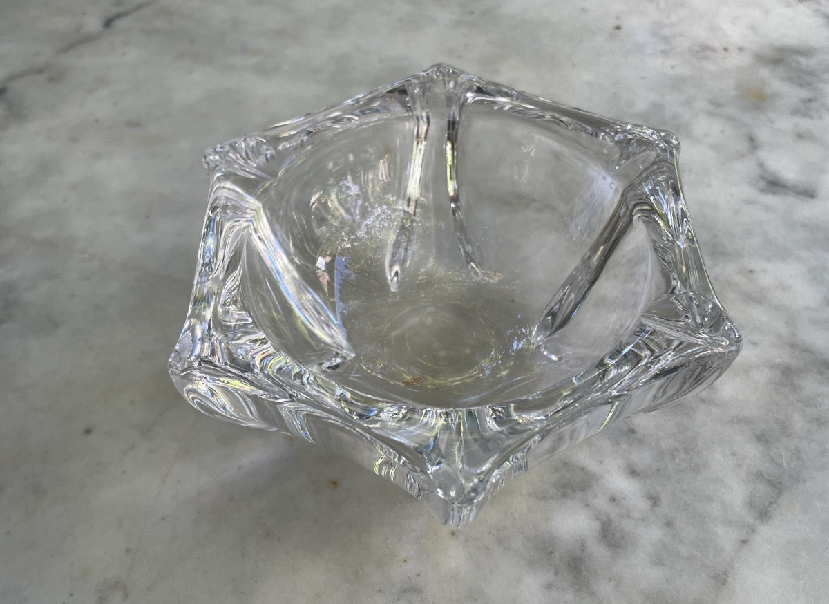 CENDRIER OU VIDE-POCHE  DAUM EN CRISTAL TRANSPARENT  ANNÉES 1950 -1960  DAUM FRANCE -photo-4