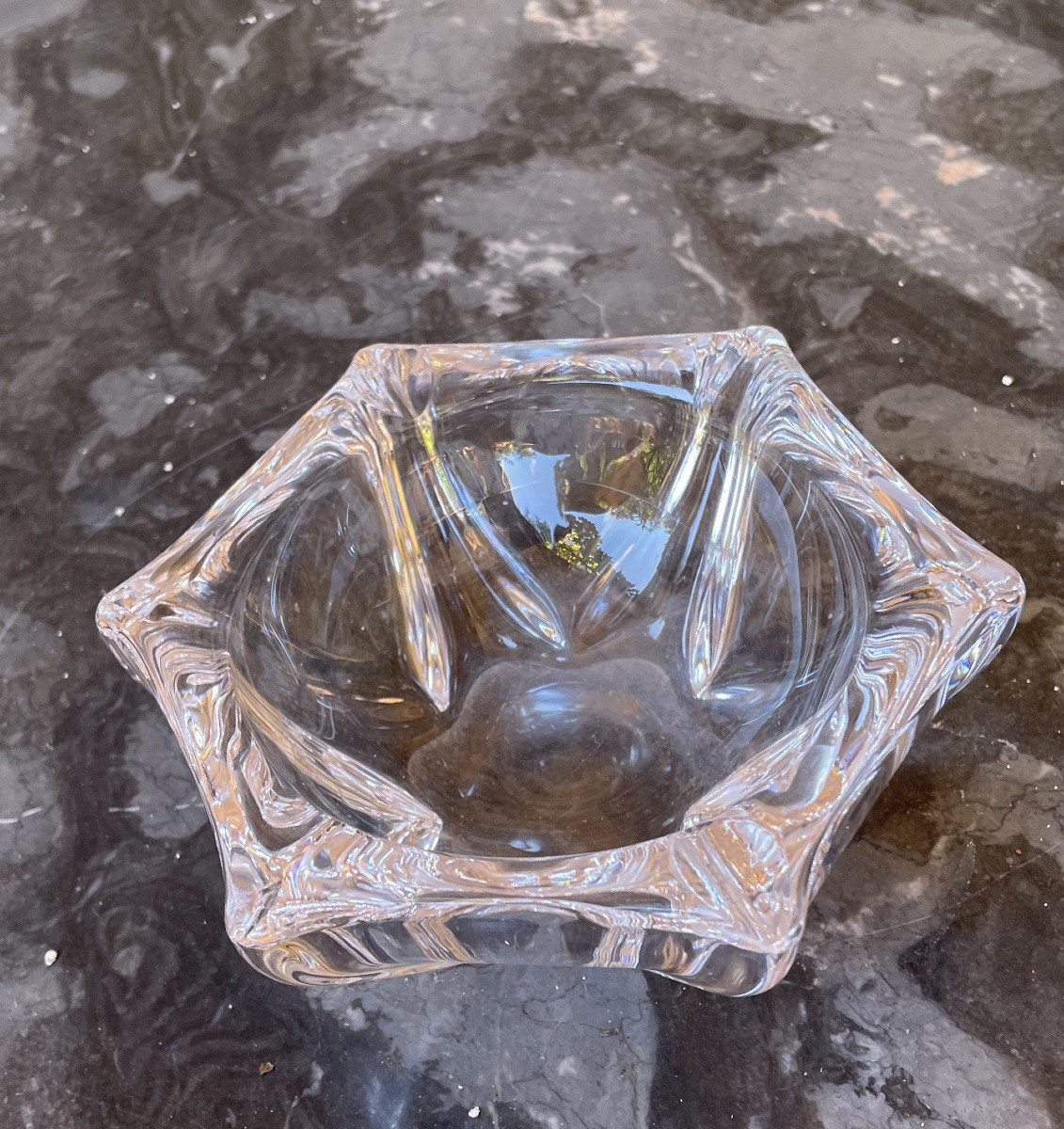 CENDRIER OU VIDE-POCHE  DAUM EN CRISTAL TRANSPARENT  ANNÉES 1950 -1960  DAUM FRANCE -photo-7