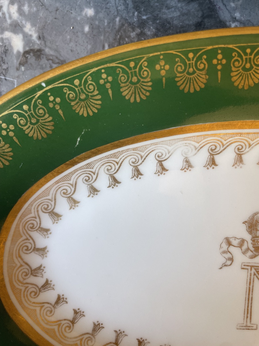 RAVIERS EN PORCELAINE AU CHIFFRE DE NAPOLÉON III  COURONNE IMPÉRIALE  TAMPON COMPIÈGNE -photo-3