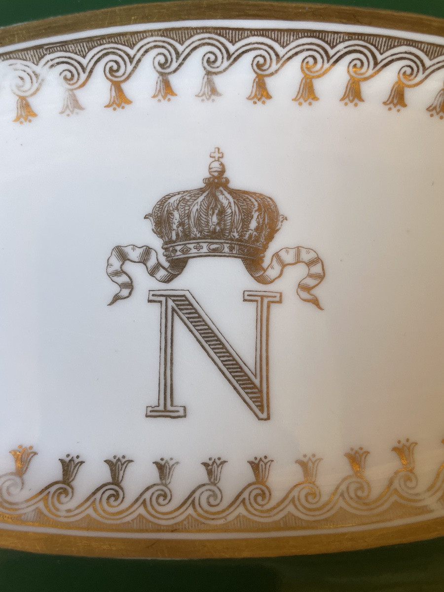 RAVIERS EN PORCELAINE AU CHIFFRE DE NAPOLÉON III  COURONNE IMPÉRIALE  TAMPON COMPIÈGNE -photo-4