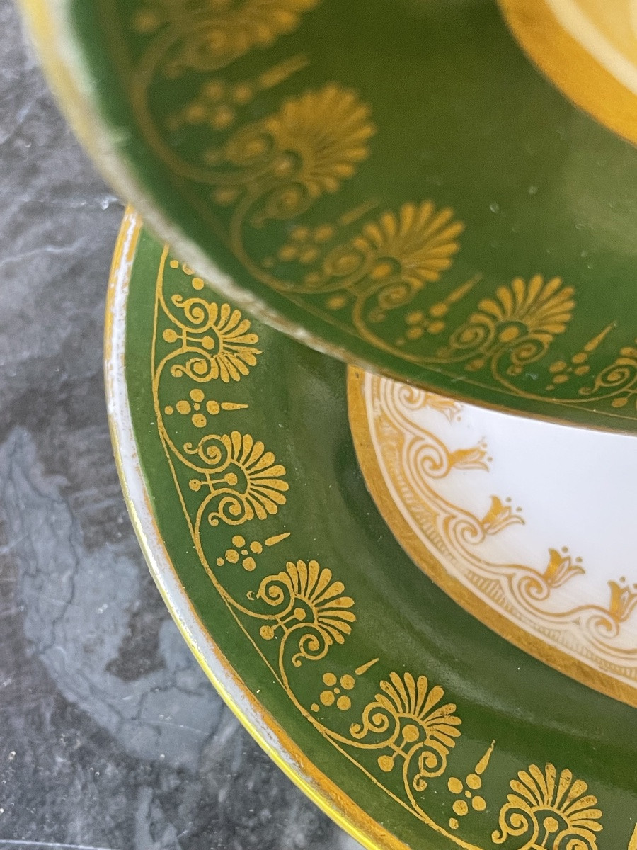 RAVIERS EN PORCELAINE AU CHIFFRE DE NAPOLÉON III  COURONNE IMPÉRIALE  TAMPON COMPIÈGNE -photo-2
