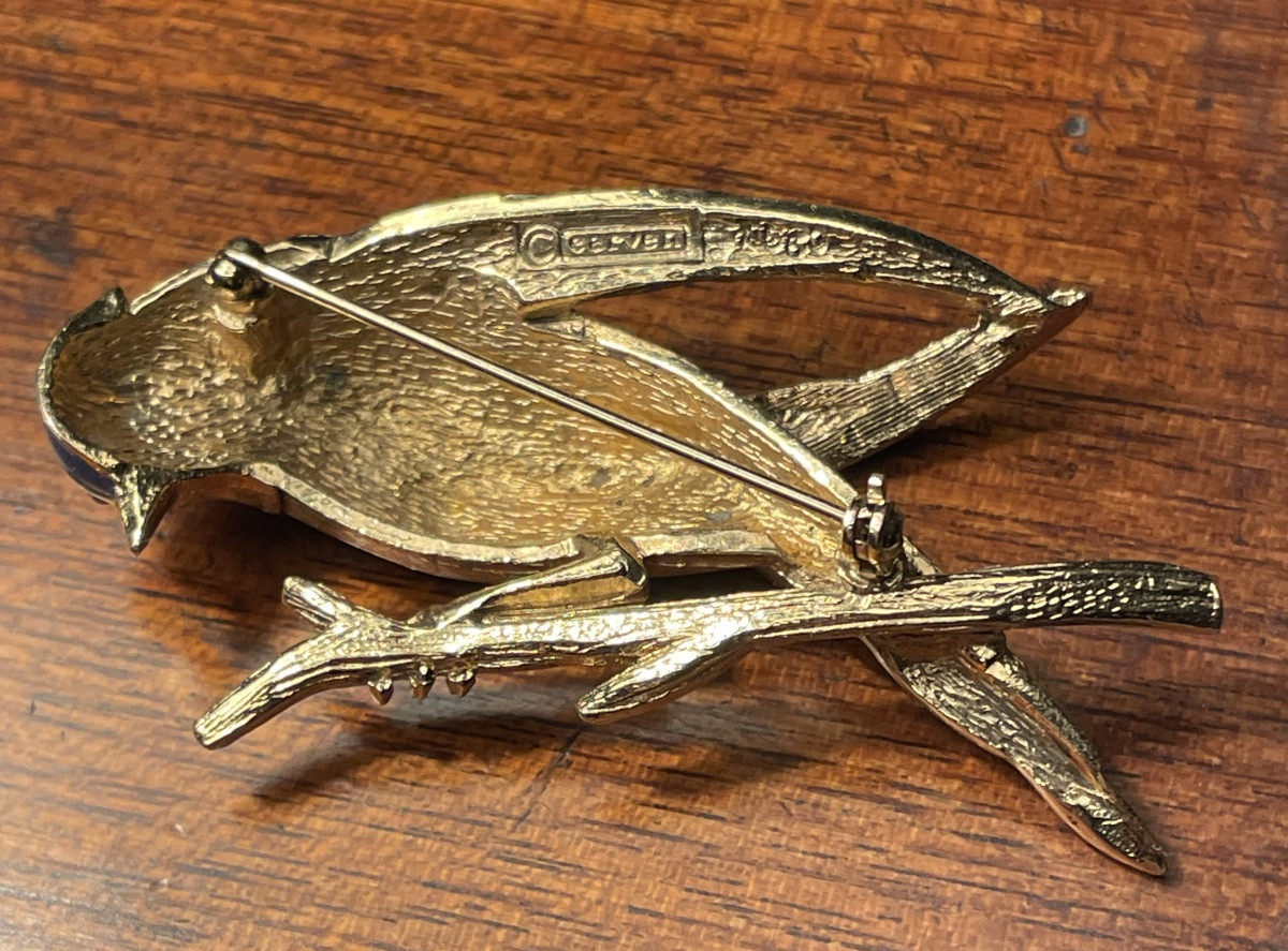 BROCHE COUTURE DE LA MAISON CARVEN MODÈLE OISEAU BRANCHÉ-photo-3