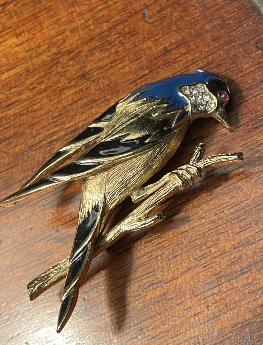 BROCHE COUTURE DE LA MAISON CARVEN MODÈLE OISEAU BRANCHÉ-photo-5