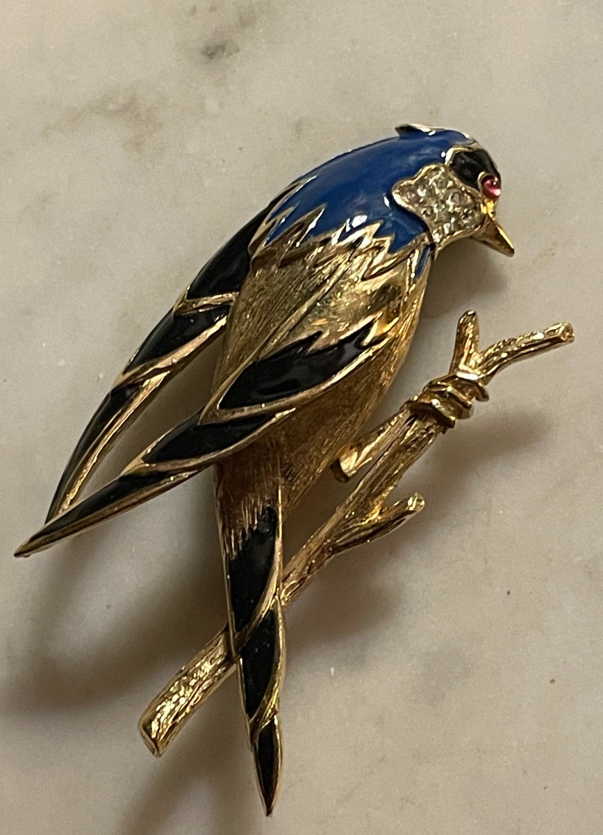 BROCHE COUTURE DE LA MAISON CARVEN MODÈLE OISEAU BRANCHÉ-photo-6