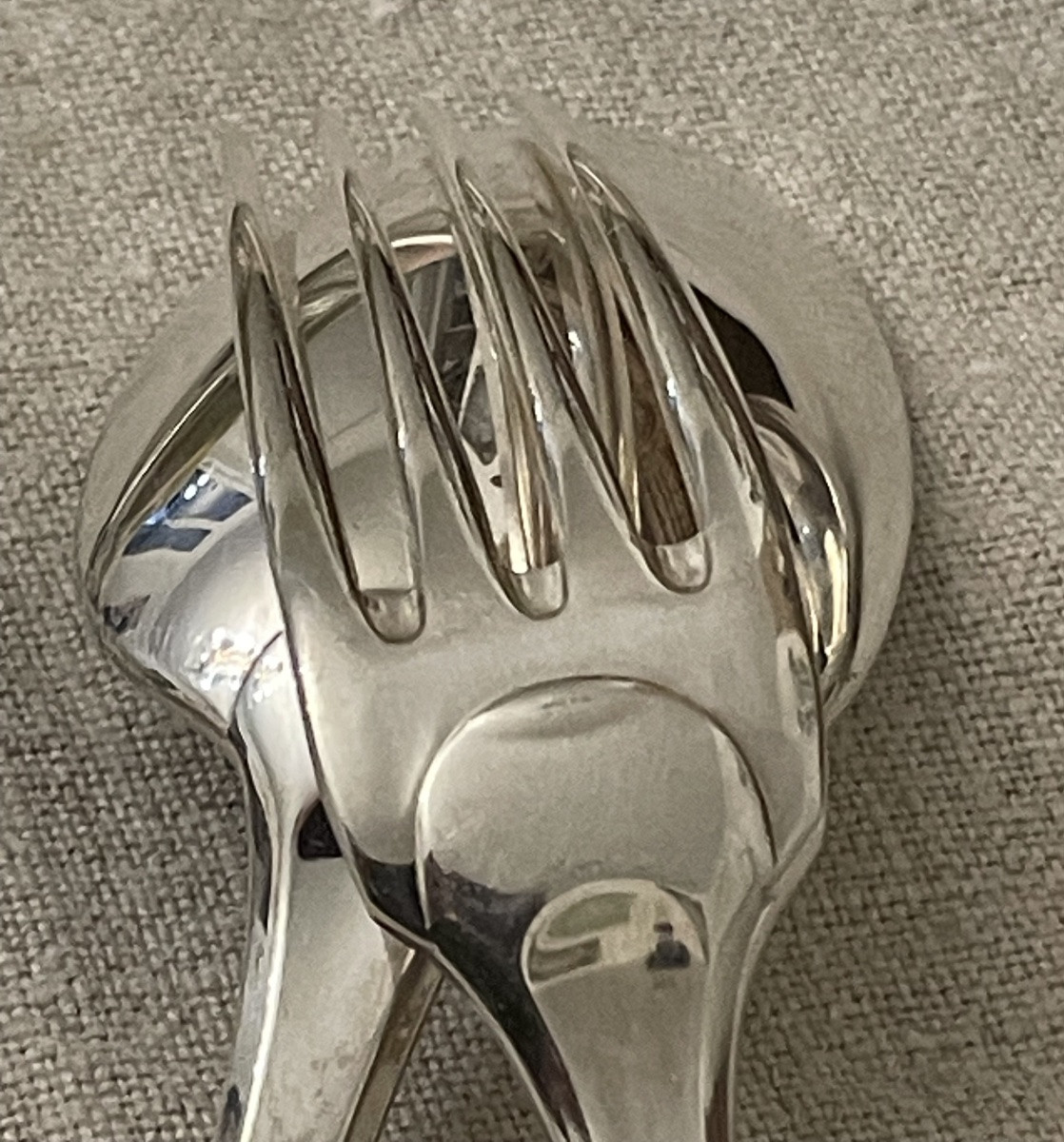 12 COUVERTS À ENTREMETS DE LA MAISON CHRISTOFLE MODÈLE CLUNY  EN MÉTAL ARGENTÉ  VIEUX PARIS -photo-1