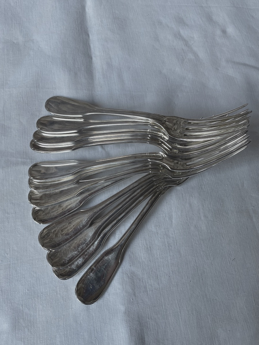 Christofle House 109 Piece Cutlery Set Versailles Model In Silver-plated Metal Silverware-photo-1