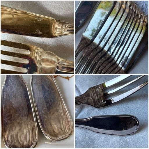 Christofle House 109 Piece Cutlery Set Versailles Model In Silver-plated Metal Silverware-photo-7