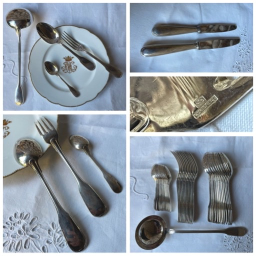 Christofle House 109 Piece Cutlery Set Versailles Model In Silver-plated Metal Silverware