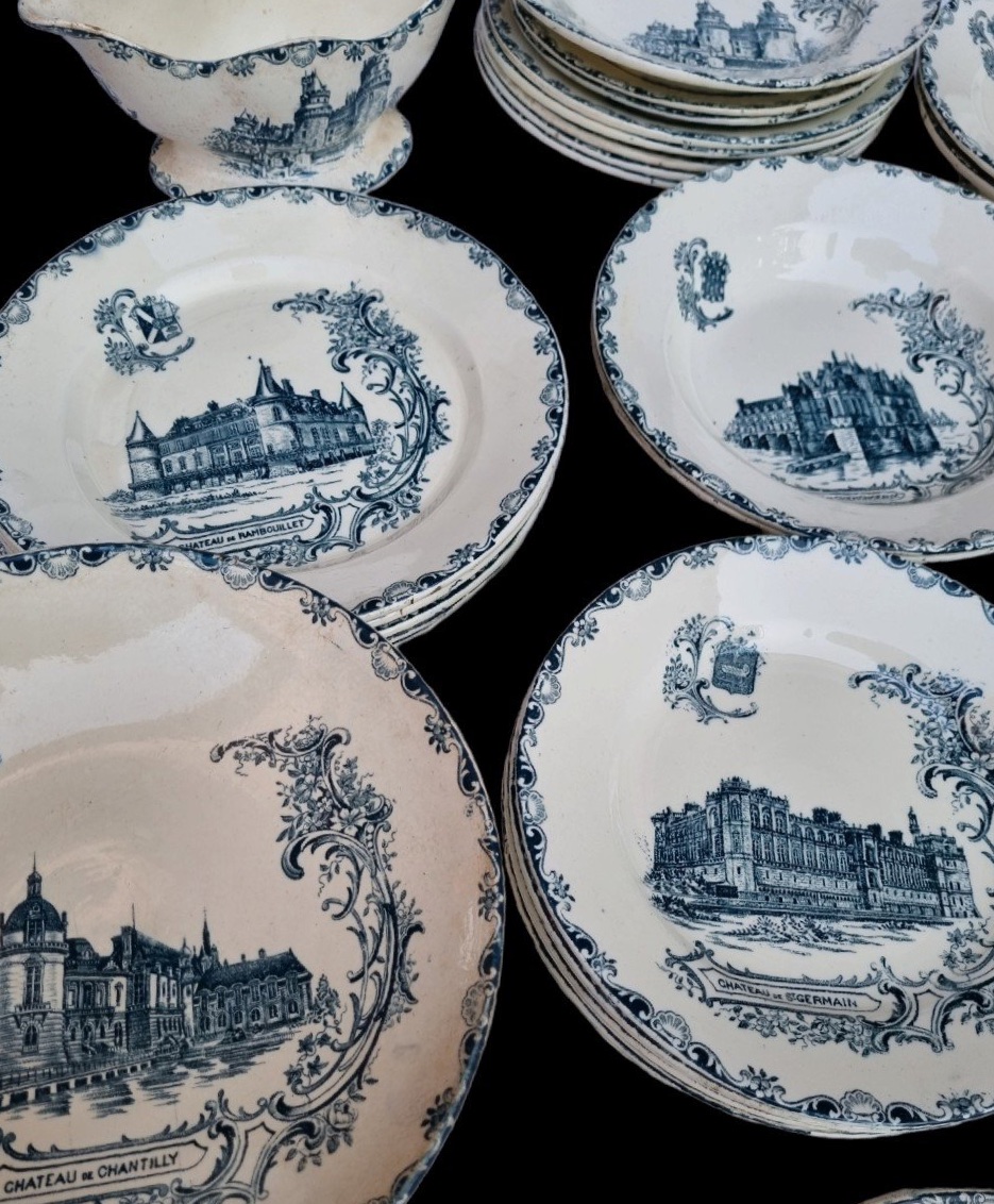Clairefontaine Earthenware Tableware, Châteaux Pattern, Chantilly Chambord Tableware -photo-3