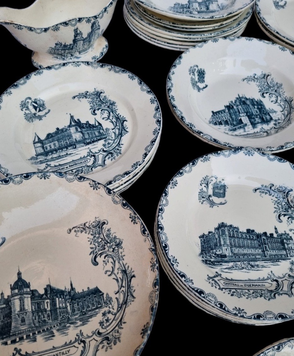Clairefontaine Earthenware Tableware, Châteaux Pattern, Chantilly Chambord Tableware -photo-1