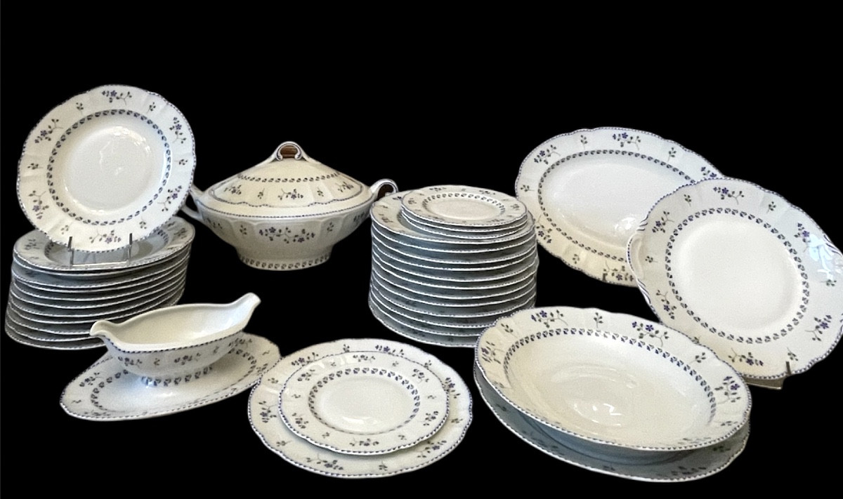 Haviland Tableware, Blueberry Pattern, Mozart Shape, Limoges Porcelain 