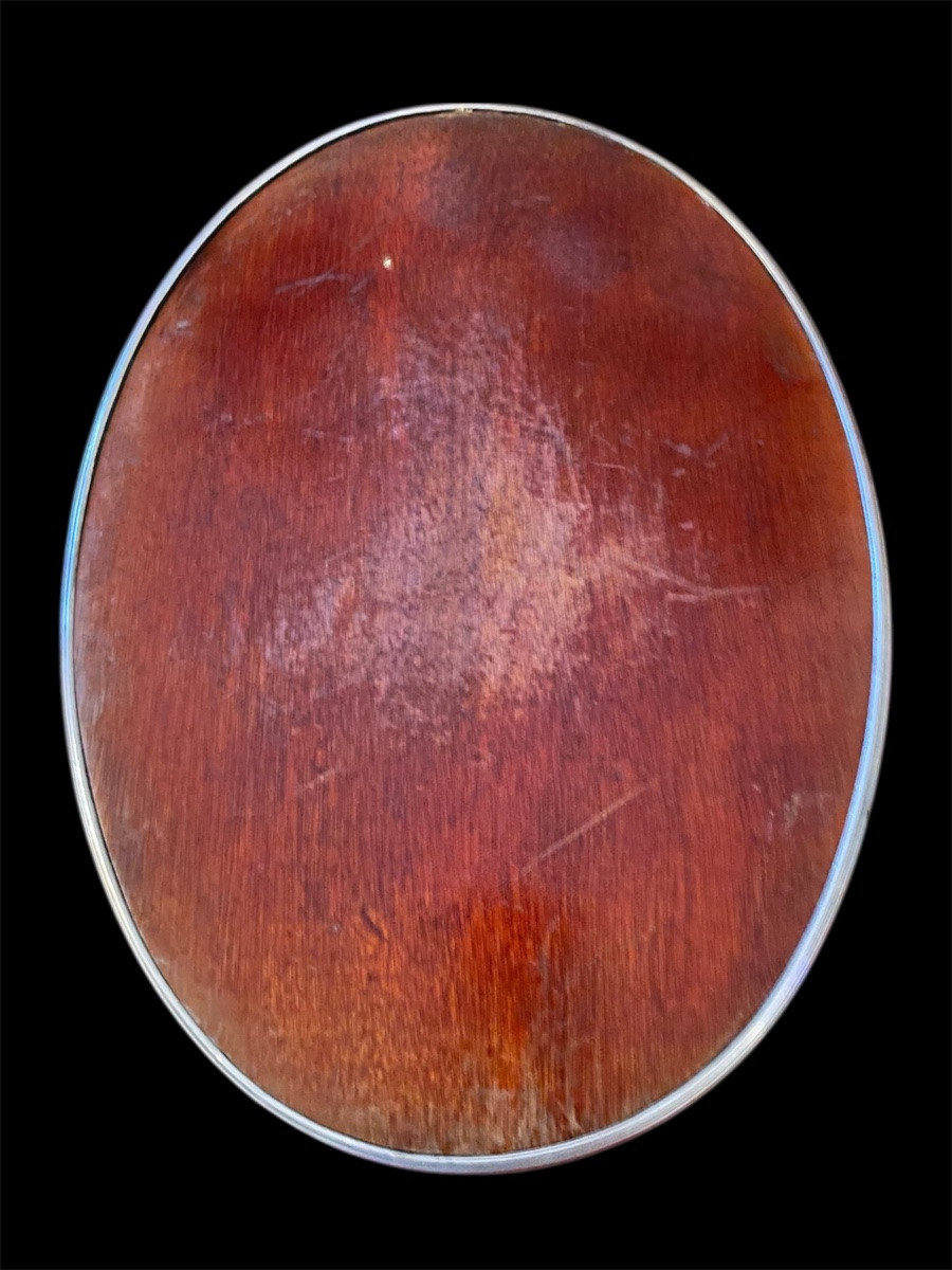 Main Centre Or Silver-plated Metal Centerpiece With Graveled Decoration, Early 20th Century Mirror -photo-2