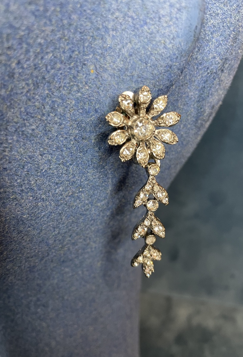 PAIRE DE CLIPS COUTURE SONIA RYKIEL STRASS BIJOUX COUTURE VINTAGE -photo-2