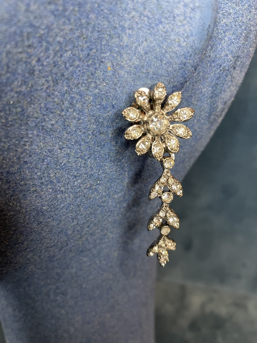 PAIRE DE CLIPS COUTURE SONIA RYKIEL STRASS BIJOUX COUTURE VINTAGE -photo-4