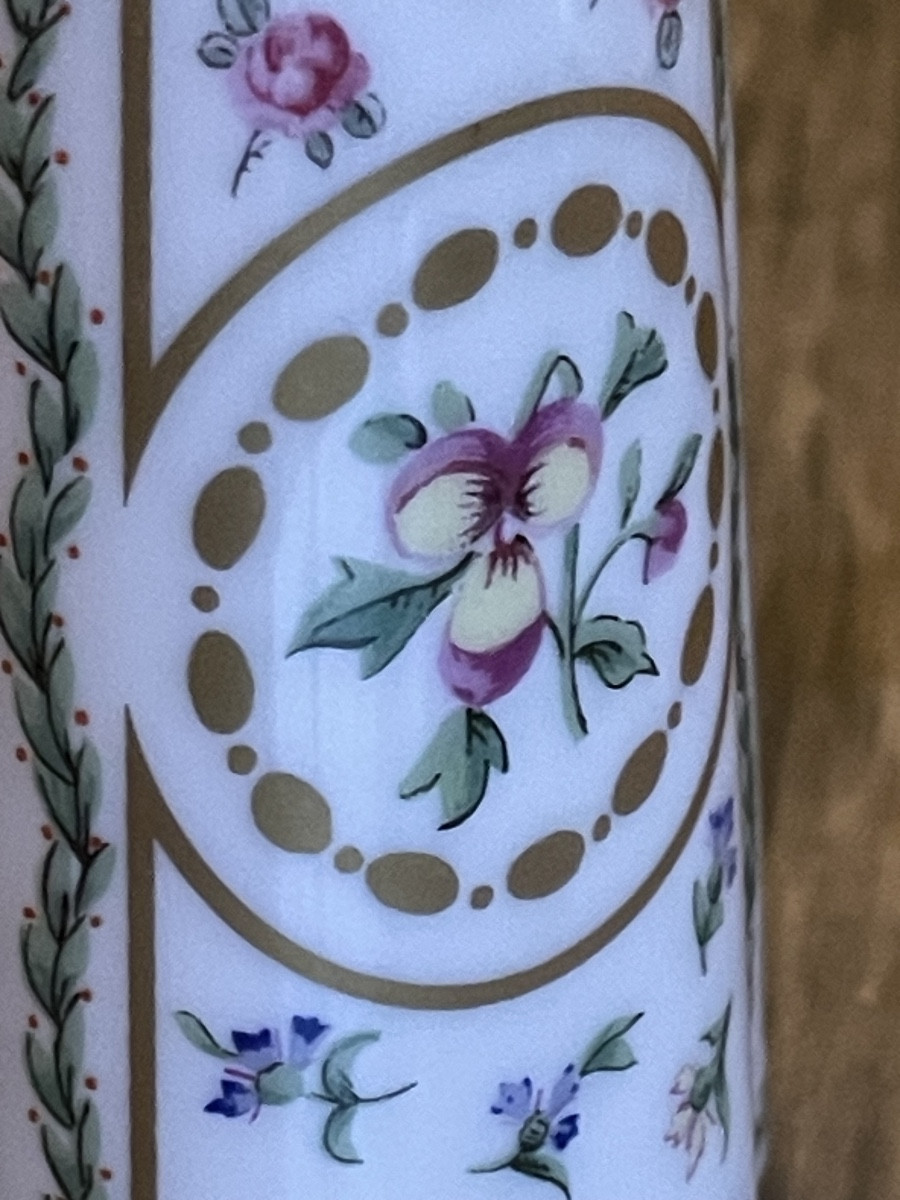 Haviland House Vase, Louveciennes Model, Limoges Porcelain, Marie Antoinette Decoration-photo-3