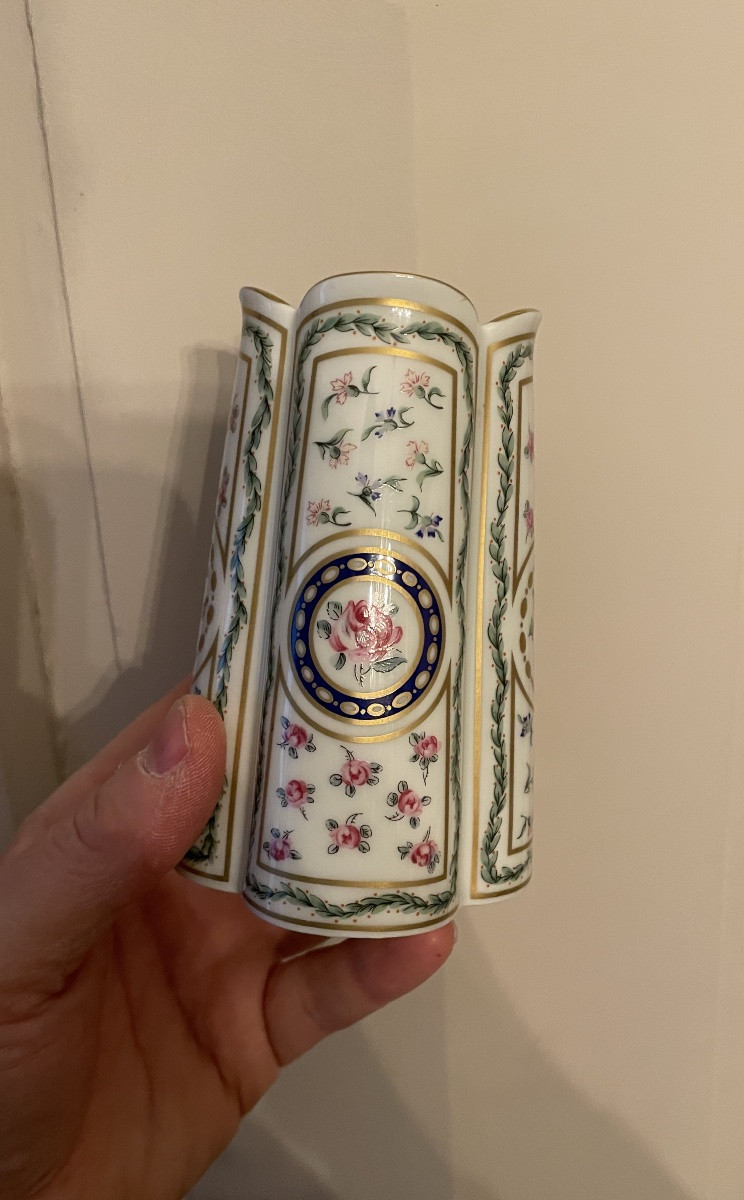 Haviland House Vase, Louveciennes Model, Limoges Porcelain, Marie Antoinette Decoration-photo-8
