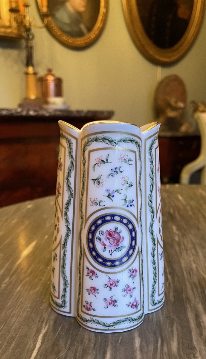 Haviland House Vase, Louveciennes Model, Limoges Porcelain, Marie Antoinette Decoration