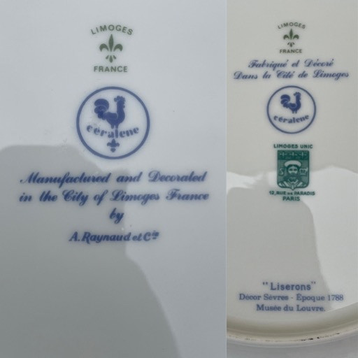 SERVICE DE TABLE DE LA MAISON RAYNAUD MODÈLE LISERONS EN PORCELAINE DE LIMOGES DÉCOR SÈVRES  -photo-8
