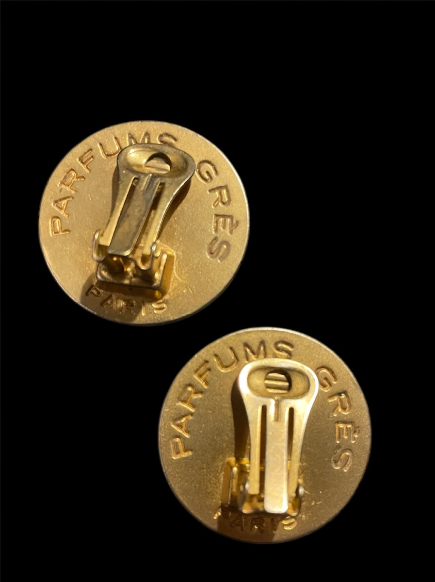Clip-on Earrings From The Maison Grès Collection In Vintage Gold-tone Metal. Couture Jewelry.-photo-1