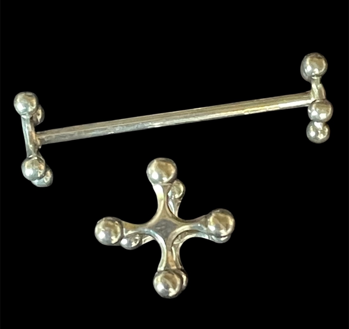 6 Silver-plated Metal Knife Rests, Christofle Tableware, Silverware-photo-3